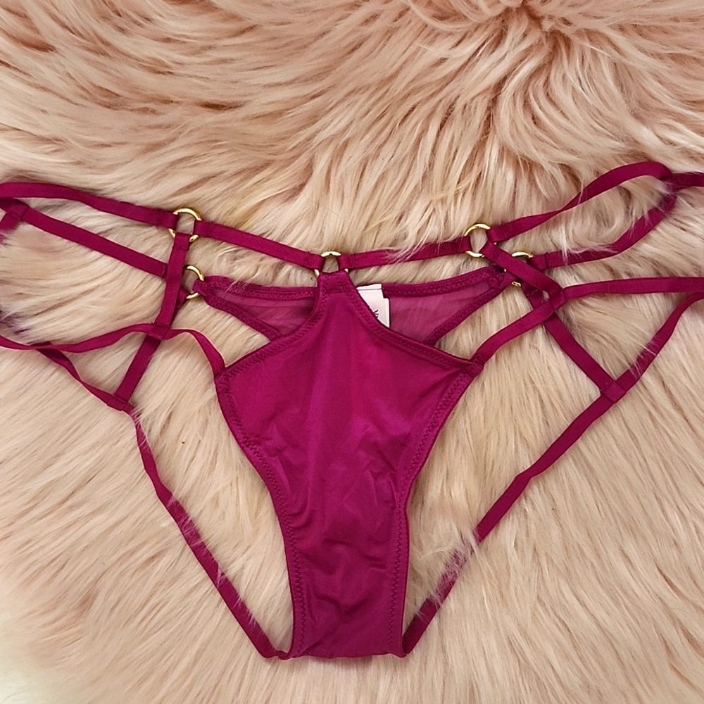 Brand New VICTORIA'S SECRET SATIN STRAPPY CHEEKY PANTY-L